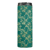 Vintage Grunge Aquamarin und Goldfolien Thermosbecher (Rückseite)