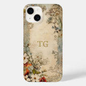 Vintage Grunge Artisan Botanische Monogramm Case-Mate iPhone Hülle (Rückseite)