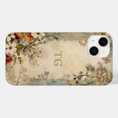 Vintage Grunge Artisan Botanische Monogramm Case-Mate iPhone Hülle (Rückseite (Horizontal))