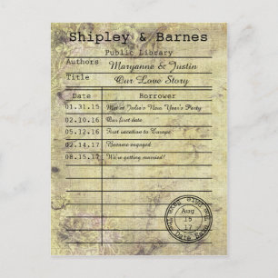 Vintage Grunge-Bibliothek Save the Date Ankündigungspostkarte