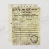 Vintage Grunge-Bibliothek Save the Date Ankündigungspostkarte (Vorne/Hinten)