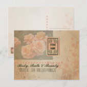 Vintage Grunge Blume - Postkarte (Vorne/Hinten)