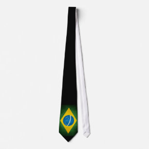 Vintage Grunge Brasilienflagge Krawatte