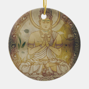 Vintage Grunge Buddha Keramikornament