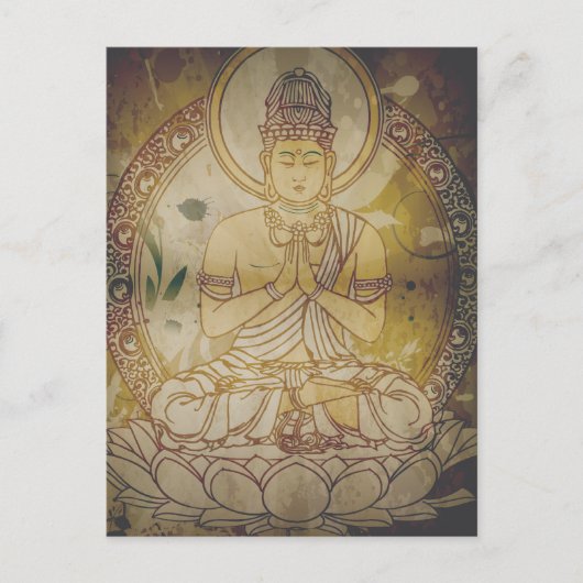 Vintage Grunge Buddha Postkarte (Vorderseite)