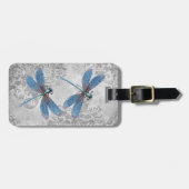 Vintage Grunge Damask Dragonfis Gepäckanhänger (Vorderseite horizontal)