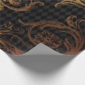 Vintage-Grunge-Damask Geschenkpapier (Ecke)