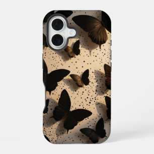 Vintage Grunge Dark Academia Schmetterling Tintenp iPhone 16 Hülle