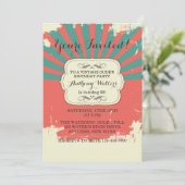 Vintage Grunge-Einladung Einladung (Stehend Vorderseite)