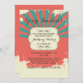 Vintage Grunge-Einladung Einladung (Vorne/Hinten)