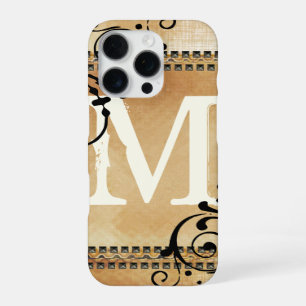Vintage-Grunge-Faux-Nagel-Kopf-Monogramm iPhone 16 Pro Hülle