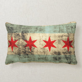 Vintage Grunge-Flagge von Chicago Lendenkissen