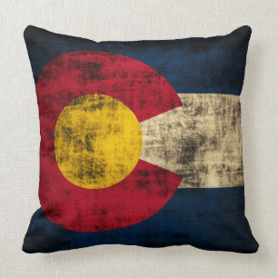 Vintage Grunge-Flagge von Colorado Kissen