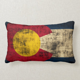 Vintage Grunge-Flagge von Colorado Lendenkissen