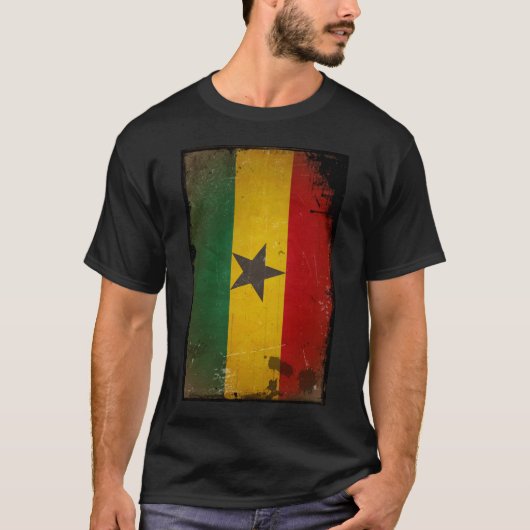 Vintage Grunge-Ghana-Flagge T-Shirt (Vorderseite)