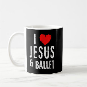 Vintage Grunge I Liebe JESUS und BALLET, Christlic Kaffeetasse