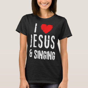 Vintage Grunge I Liebe JESUS und singen, Christlic T-Shirt