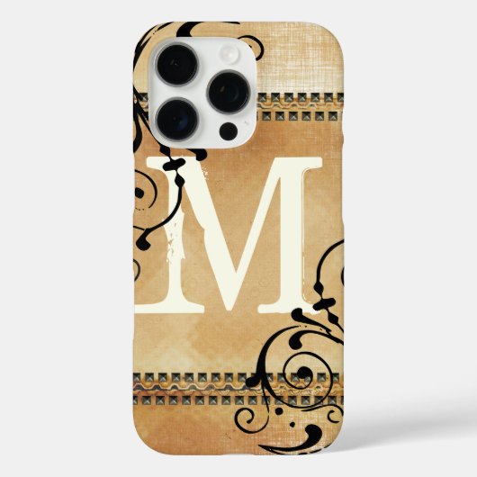 Vintage Grunge Imitate Nagelkopfmonogramm Case-Mate iPhone Hülle (Rückseite)
