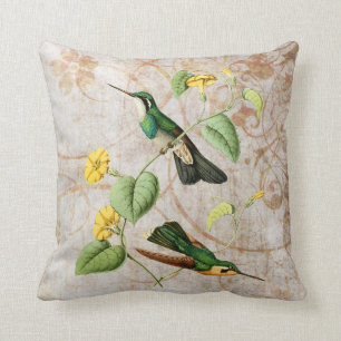 Vintage-Grunge-Kissen mit Mountain Gem Hummingbird Kissen