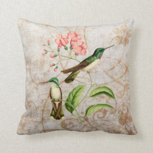 Vintage-Grunge-Kissen mit Mountain Gem Hummingbird Kissen