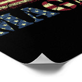 Vintage Grunge MAGA American Flag Poster (Ecke)