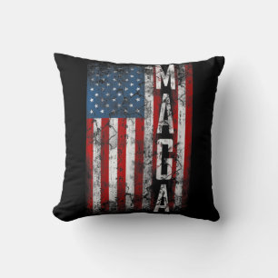 Vintage Grunge MAGA Amerikanische Flagge Liebhaber Kissen