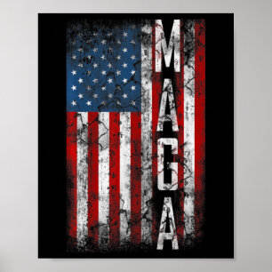 Vintage Grunge MAGA Amerikanische Flagge Liebhaber Poster
