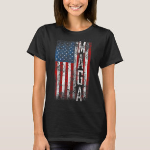 Vintage Grunge MAGA Amerikanische Flagge Liebhaber T-Shirt