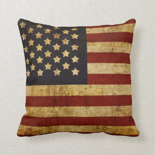 Vintage Grunge patriotische USA-amerikanische Flag Kissen