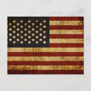 Vintage Grunge patriotische USA-amerikanische Flag Postkarte