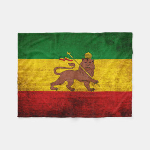 Vintage Grunge Rastafari-Fahne Fleecedecke