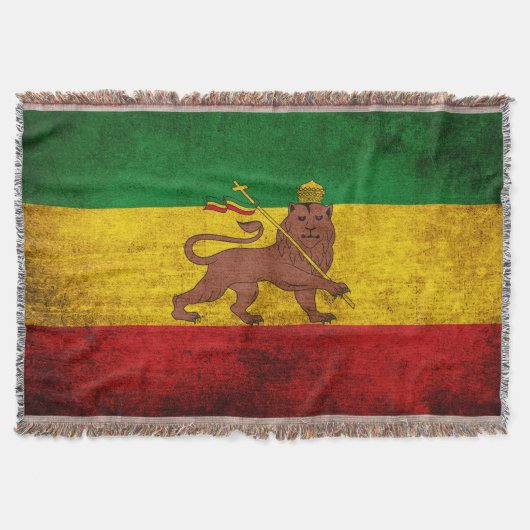 Vintage Grunge Rastafarian Flagge Decke (Vorderseite)