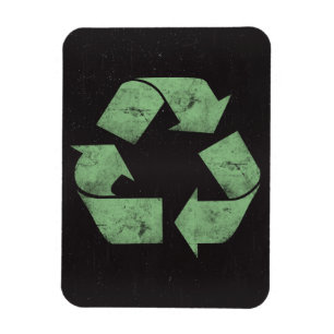 Vintage-Grunge-Recyclingsymbol Magnet