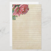 Vintage Grunge Rose mit Linien Briefpapier (Vorne/Hinten)