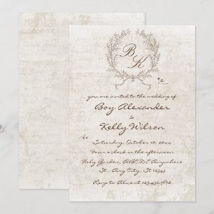 Vintage-Grunge-rustikales altes Papier Einladung