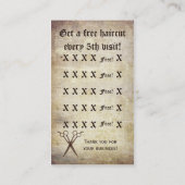 Vintage Grunge-Schere Haarstylistin Treuekarte (Rückseite)