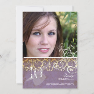 Vintage/Grunge/Swirls/Damask/Examensfeiern Einladung