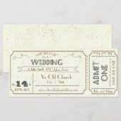 Vintage Grunge Ticket Save-the-Date (Vorne/Hinten)