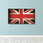 Vintage Grunge UK-Flagge Leinwanddruck (Insitu (Holzboden))