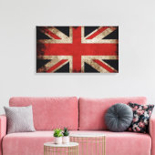 Vintage Grunge UK-Flagge Leinwanddruck (Insitu (Wohnzimmer))