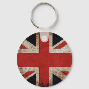 Vintage Grunge UK-Flagge Schlüsselanhänger