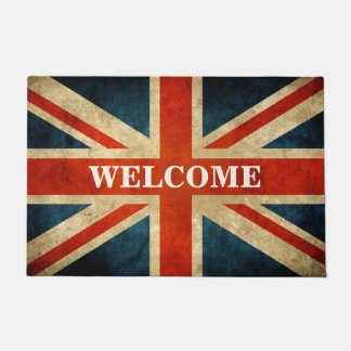 Vintage Grunge UK-Flagge Union Jack Willkommen Zuh Fußmatte