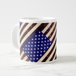 Vintage Grunge unter amerikanischer Flagge Jumbo-Tasse