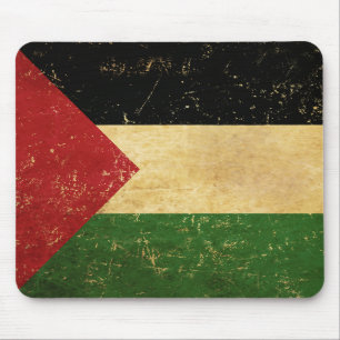 Vintage Grunge unter palästinensischer Flagge Mousepad