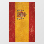 Vintage Grunge unter spanischer Flagge Fensteraufkleber (Blatt)