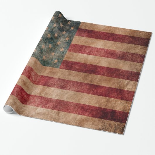 Vintage Grunge USA-Stern-u. -streifen-Flagge Geschenkpapier (Ungerollt)