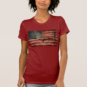 Vintage Grunge USA-Sterne u. Streifen-Flagge und T-Shirt