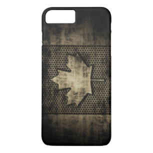 Vintage Grungy Metallblick-Kanadier-Flagge iPhone 8 Plus/7 Plus Hülle