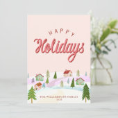 Vintage Grünlandbaumlandschaften Feiertagskarte (Stehend Vorderseite)