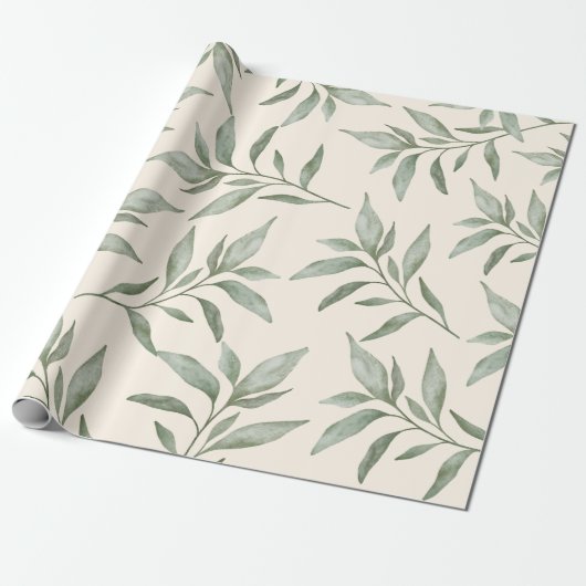 Vintage Grünpflanzen Botanisch Geschenkpapier (Ungerollt)